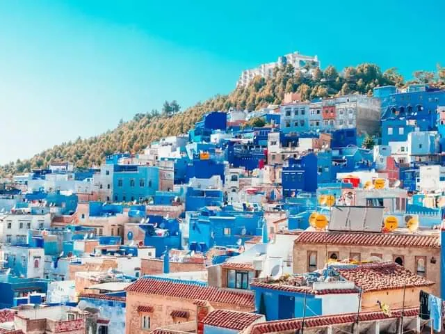 Blue houses of Chefchaouen on a 7-day tour from Marrakech via the Sahara